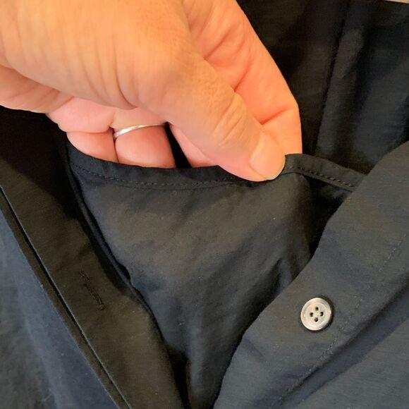 Banana Republic Black Button-Up cinched waist mini dress Womans size XL cotton - Picture 9 of 12